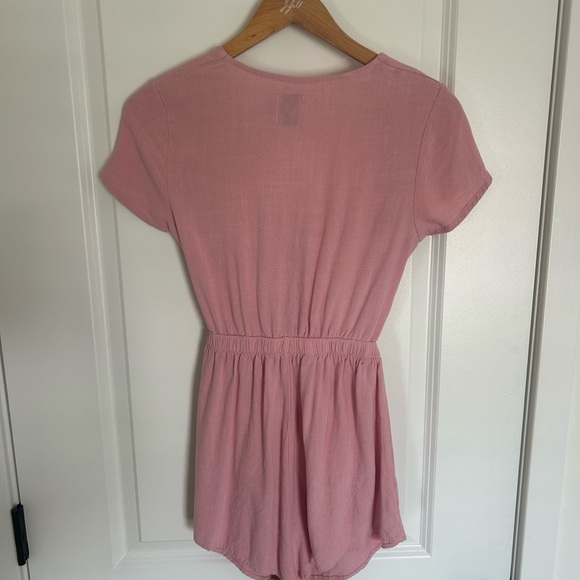 Princess Polly Ragnar Tie-Front Romper Pink Size 2 - Picture 5 of 5
